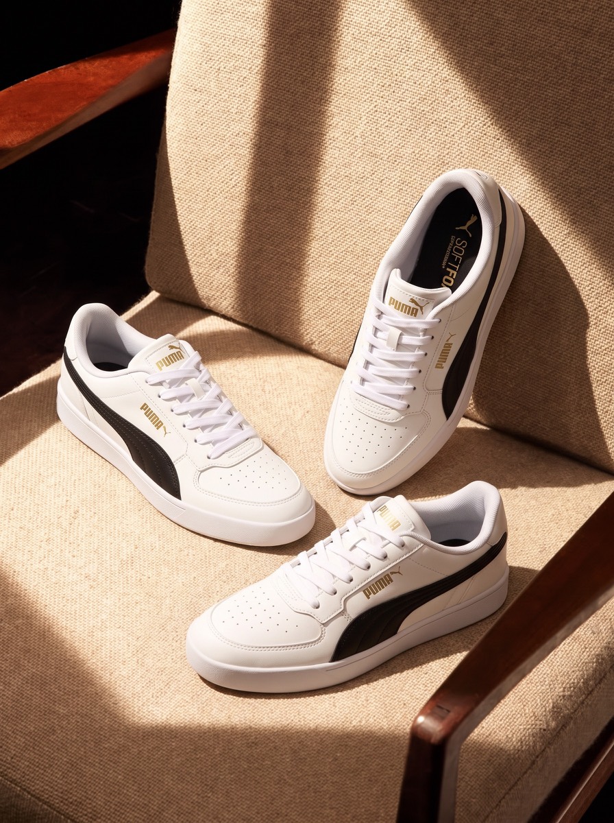 Paired sneaker product composition.